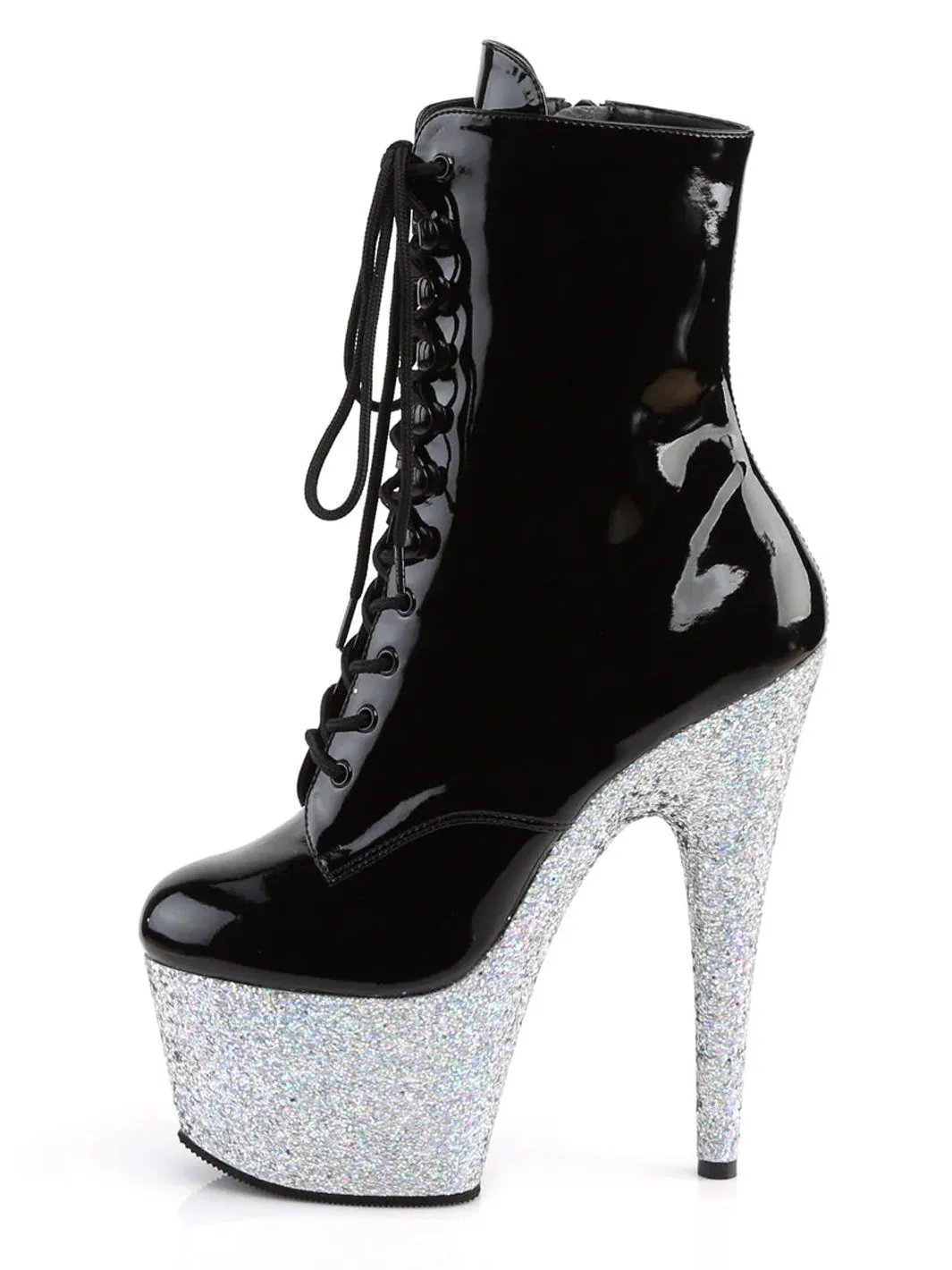 ADORE-1020LG - BLACK PATENT / SILVER GLITTER ✰ PRE ORDER ✰