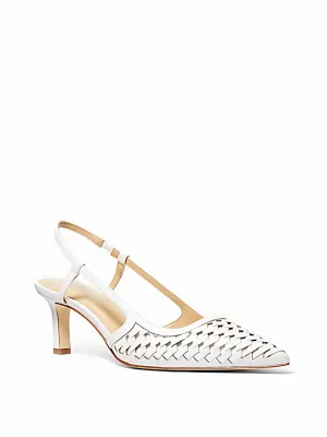 Alora hand-woven leather slingback pumps