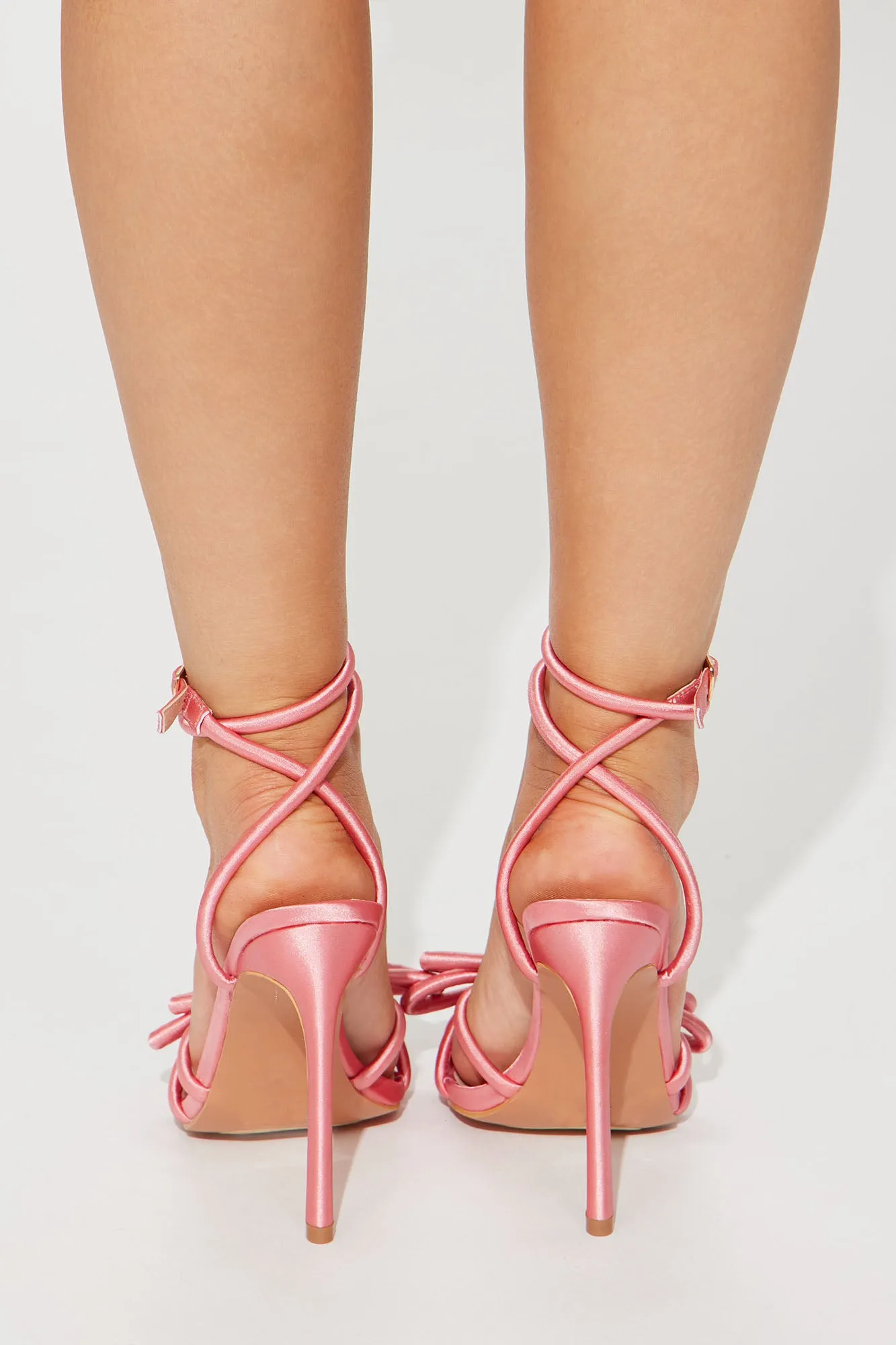 April Satin Bow Heels - Pink