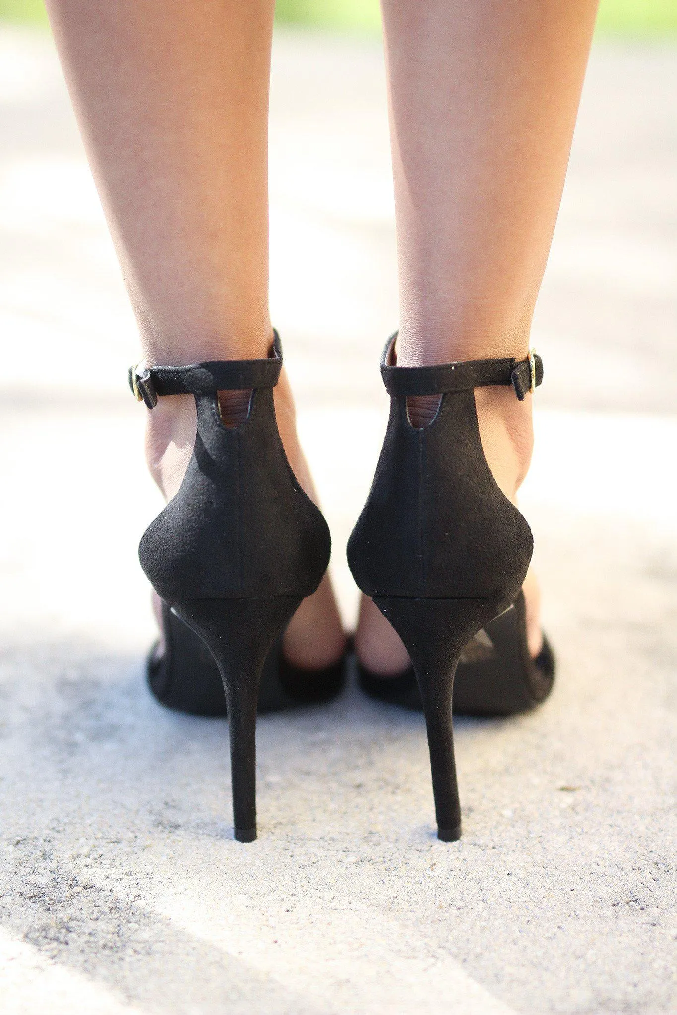 Black Ankle Strap Heels