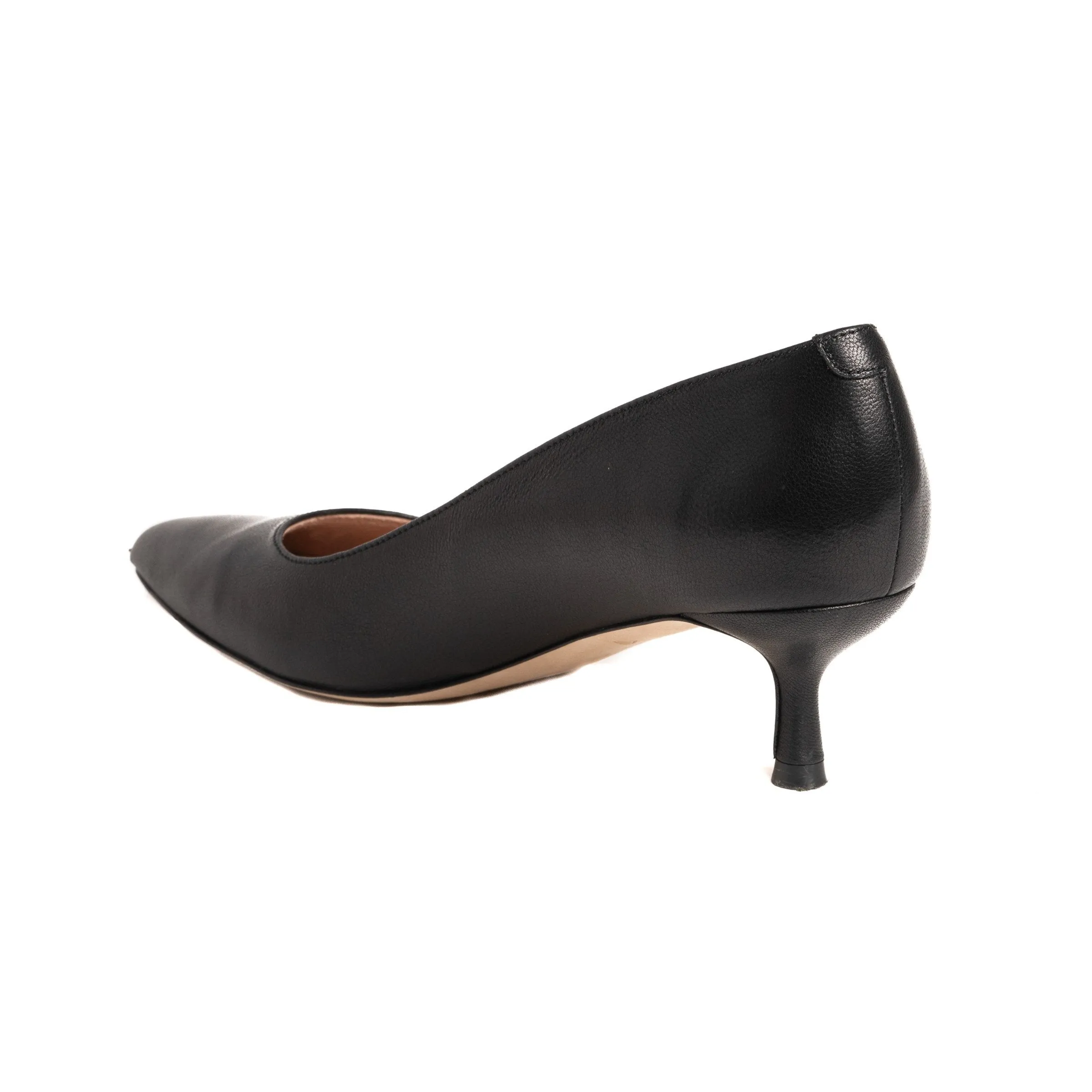 Bossy Beige Leather Kitten Heel