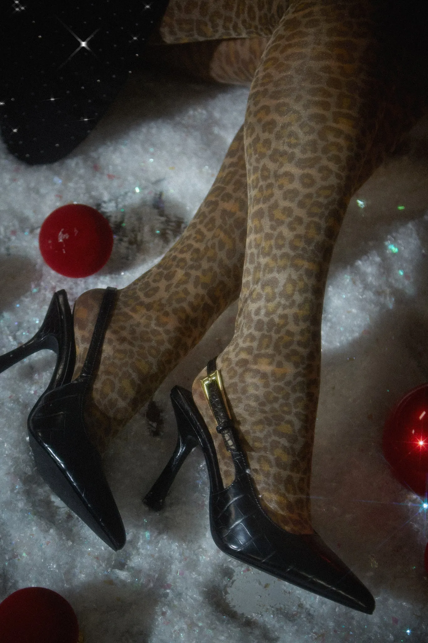 Caroline Slingback Pumps - Black Croc