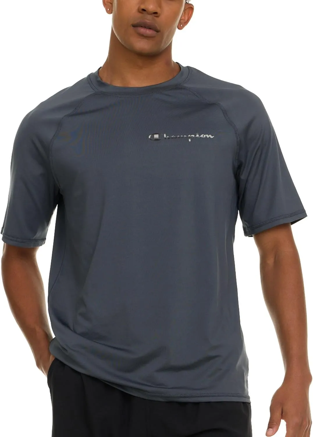 Champion Rash Guard for Men Short Sleeve, Mens Swim Shirt, Sun Shirt UPF  50 UV Protection, SPF Quick Drying Rashguard