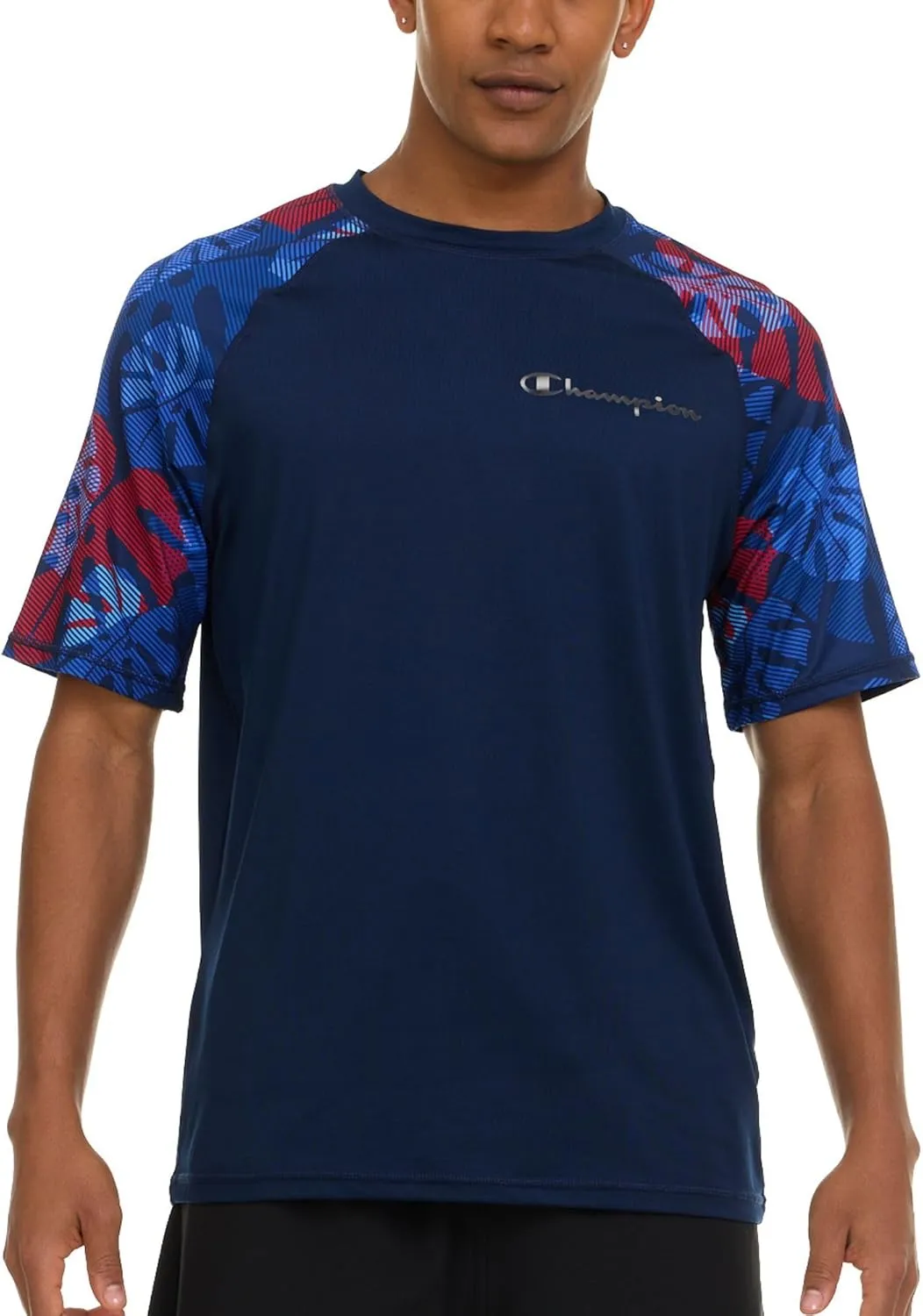 Champion Rash Guard for Men Short Sleeve, Mens Swim Shirt, Sun Shirt UPF  50 UV Protection, SPF Quick Drying Rashguard