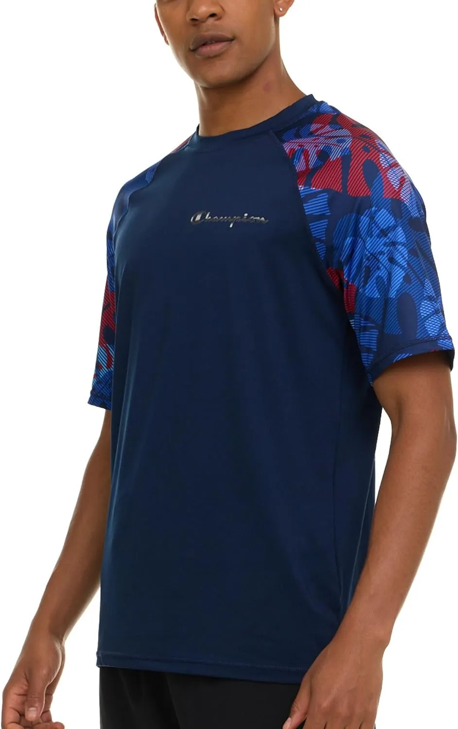 Champion Rash Guard for Men Short Sleeve, Mens Swim Shirt, Sun Shirt UPF  50 UV Protection, SPF Quick Drying Rashguard