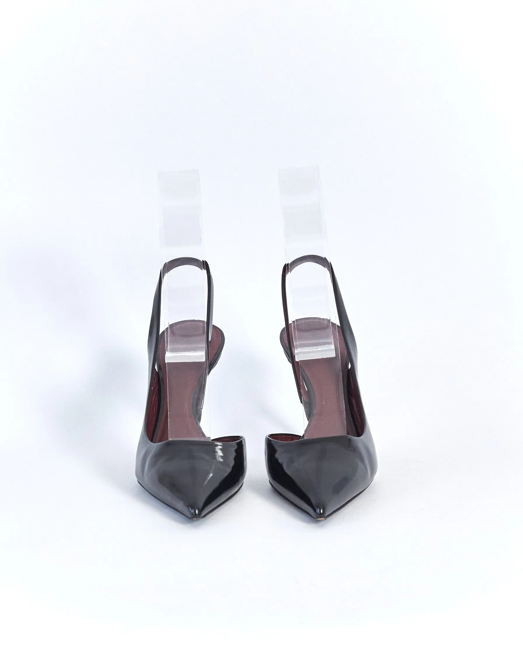 Céline patent d'orsay slingback heels, black, 37