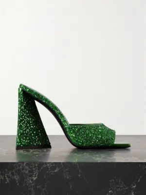 Devon glittered leather mules