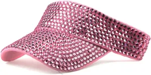 Gudessly Shiny Rhinestones Sport Sun Visor Adjustable Summer Cap Visor Caps for Women Men