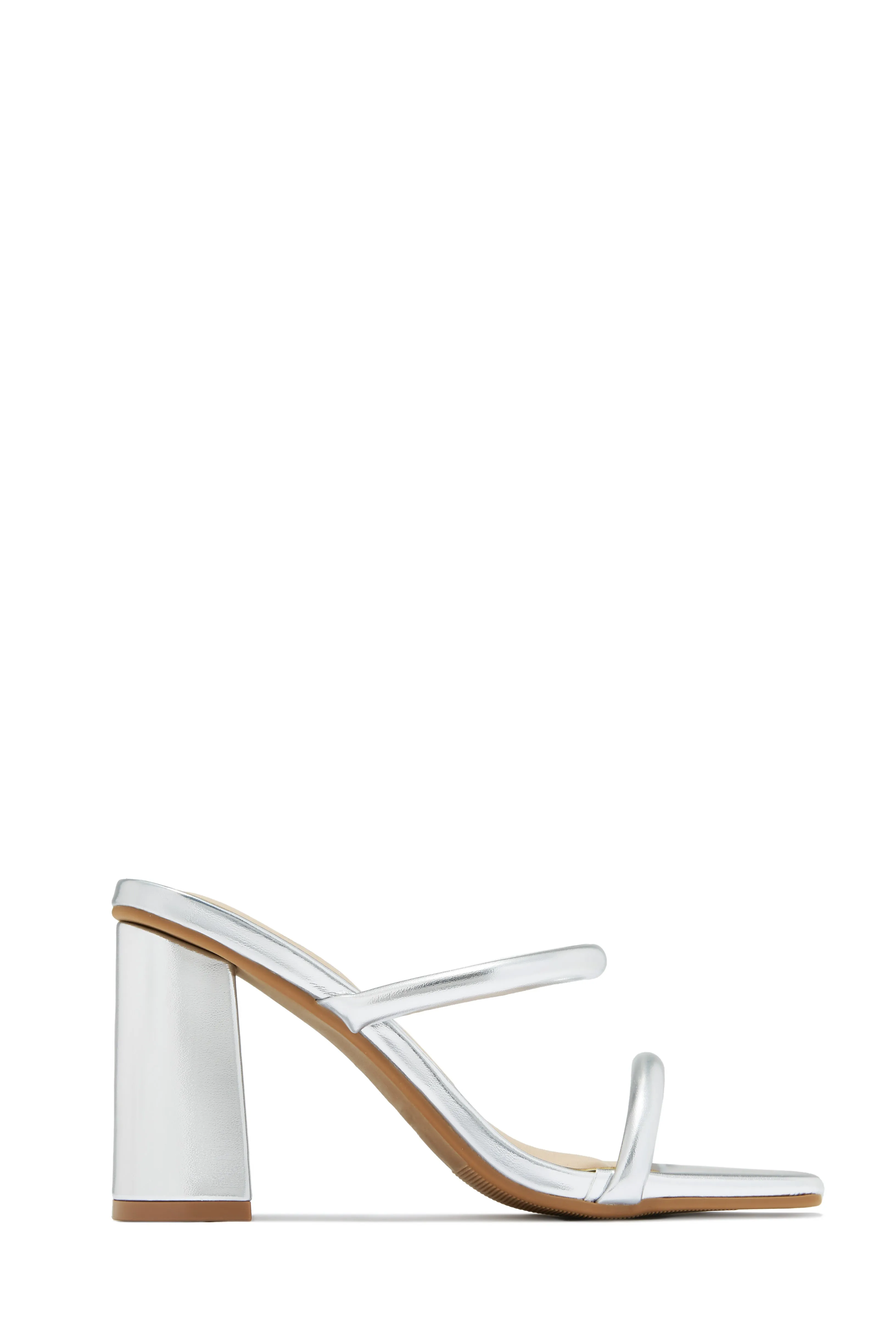 Jenna Block Heel Mules - Beige Croc