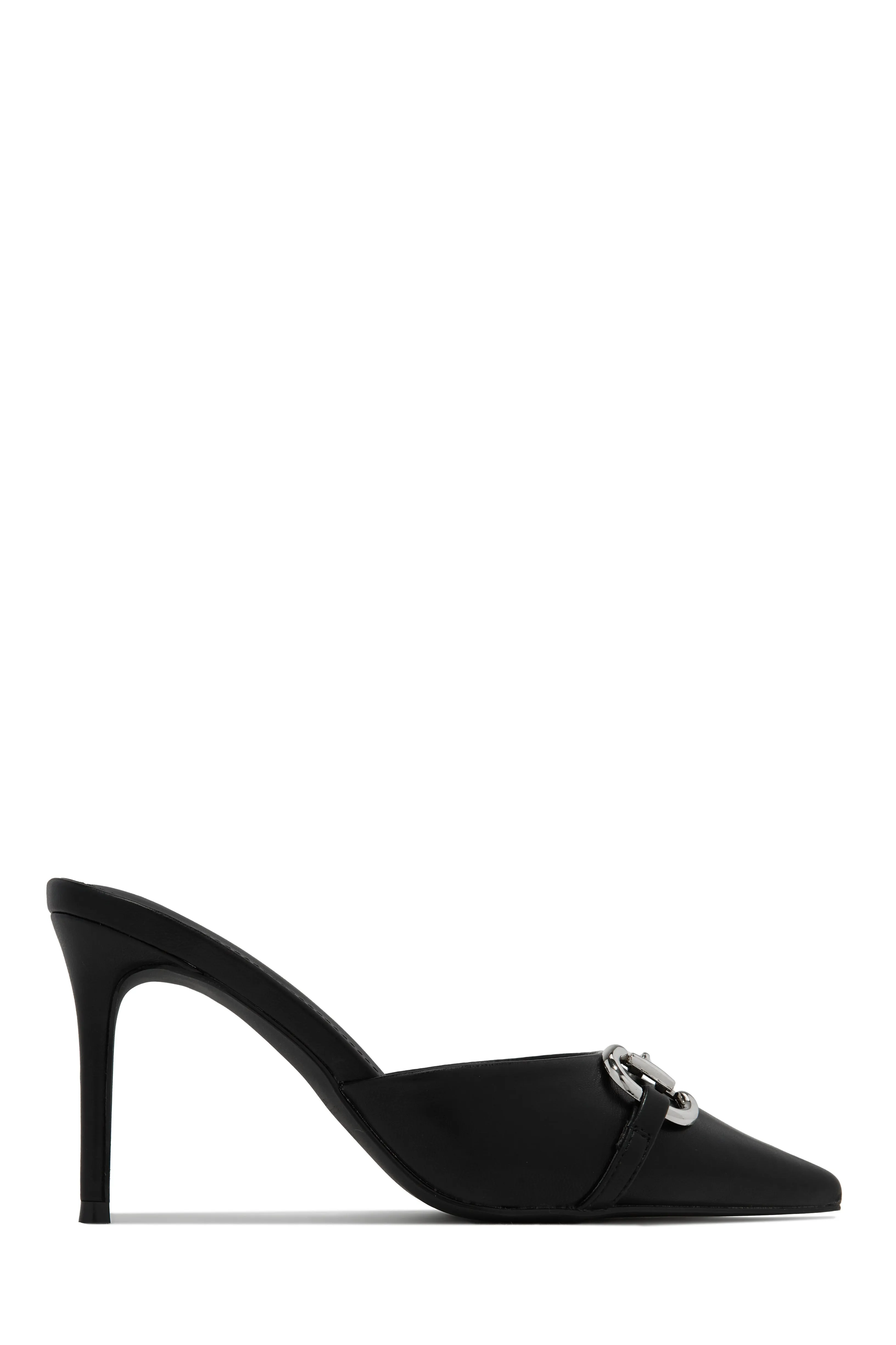 Kaia Pointed Toe Mule Heels - White