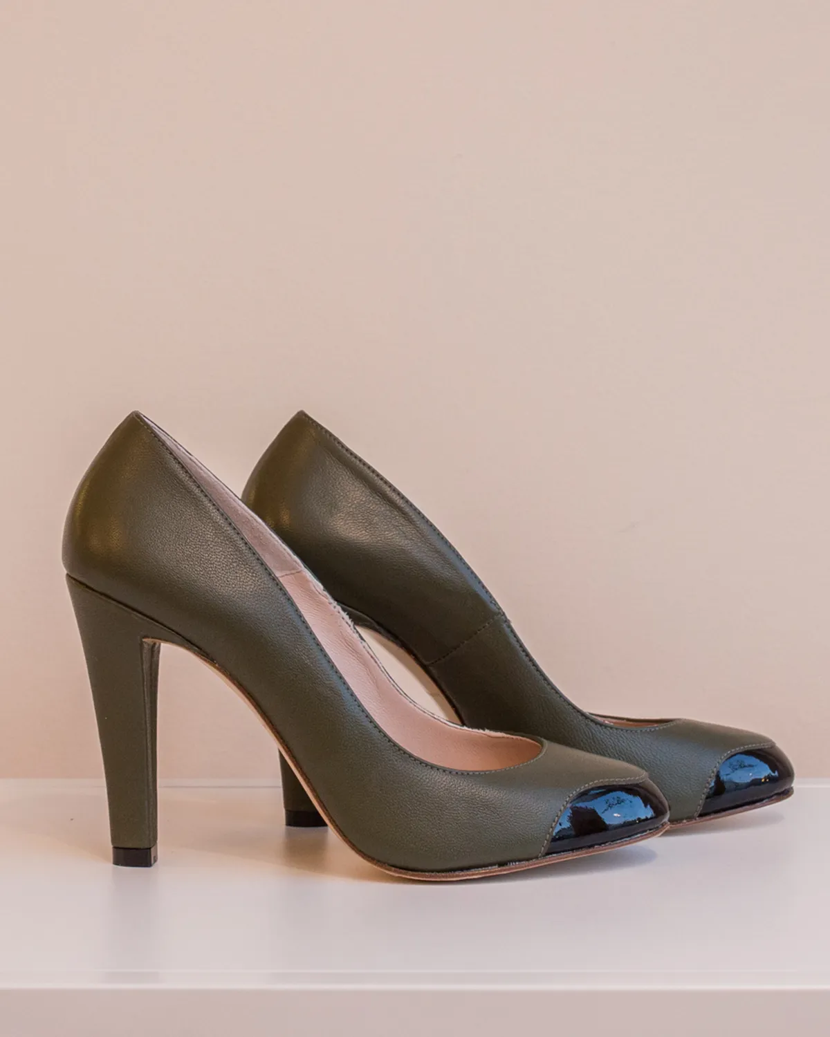 Mayfair Heel | Olive & Black