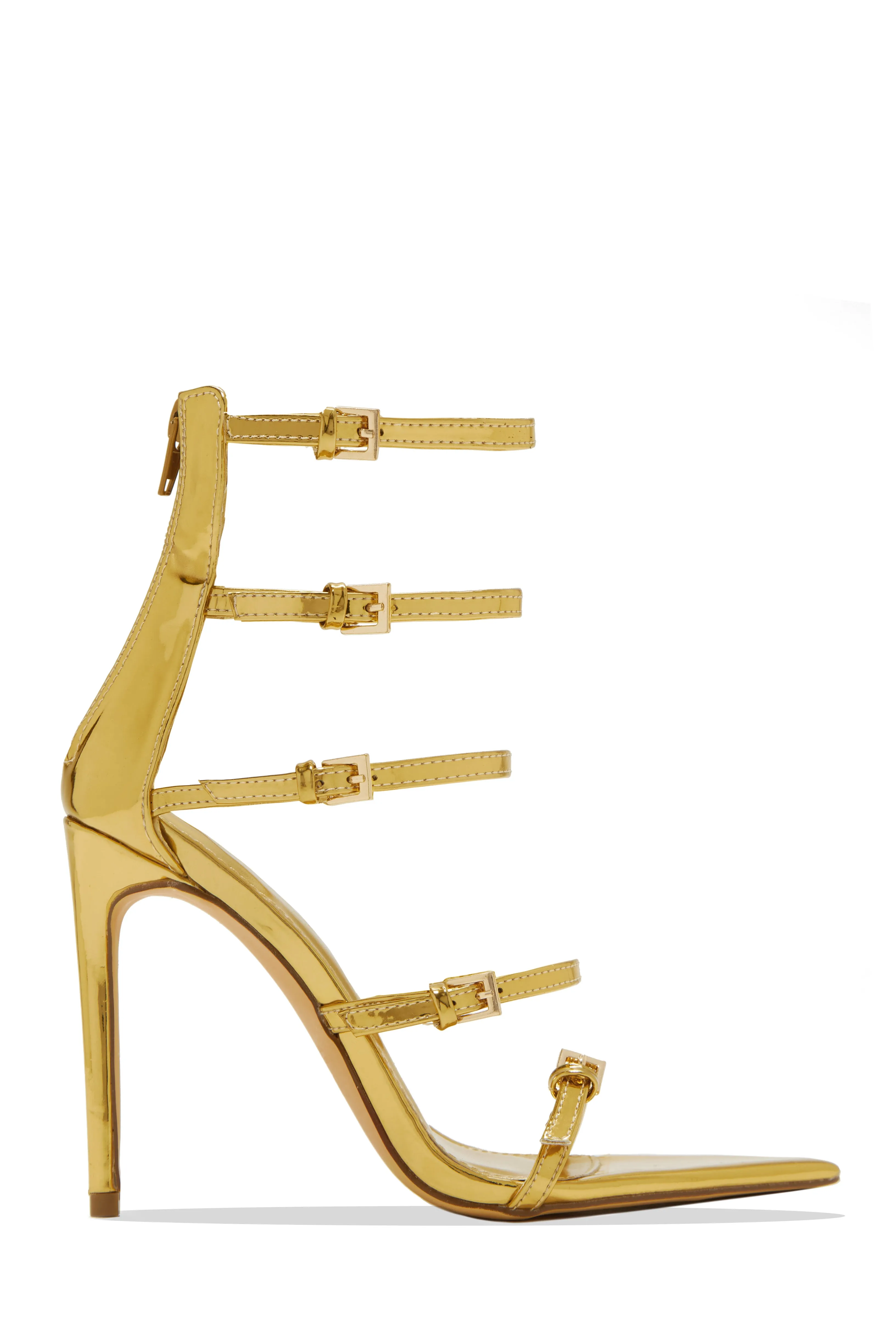 Milani Single Sole Multi Strap High Heels - Nude