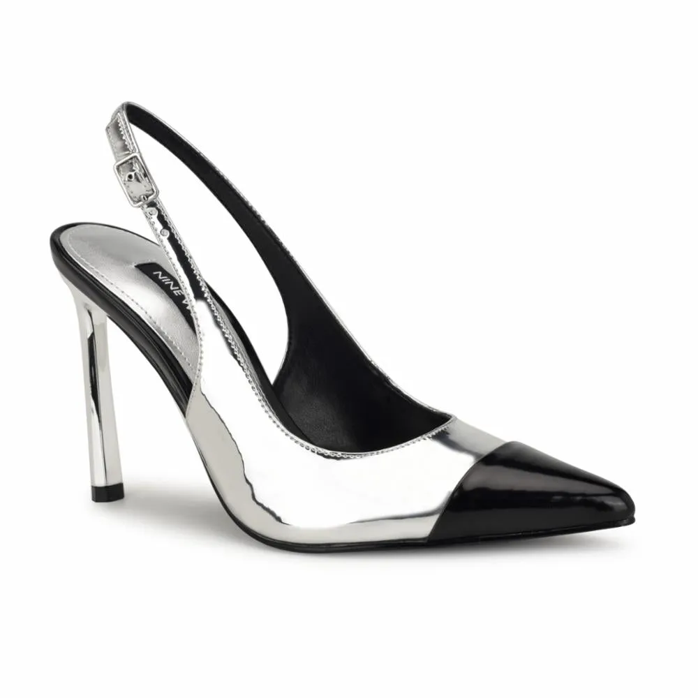 Nine West Fabele3 Womens Silver Metallic Pumps