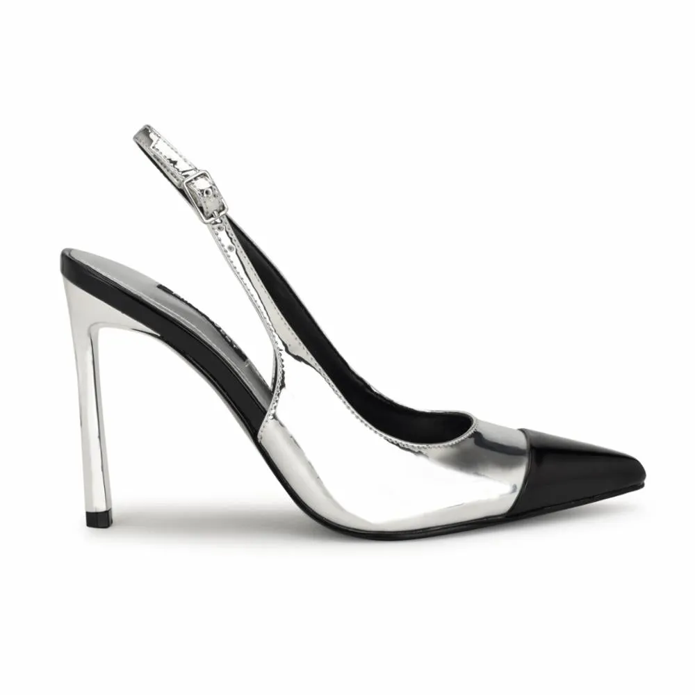 Nine West Fabele3 Womens Silver Metallic Pumps