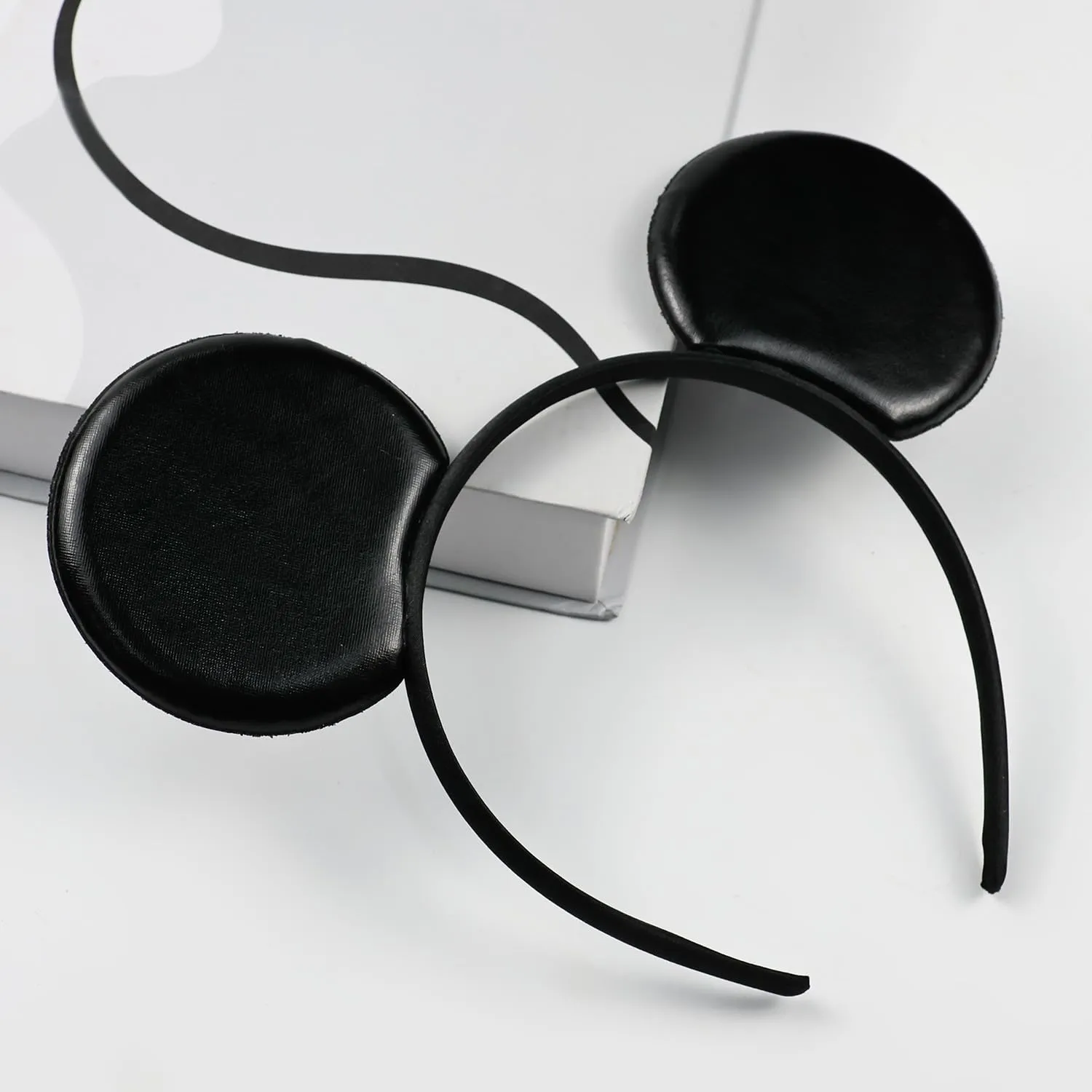 PU Black Mouse Ear Headband Fashion Hairband for Amusement Park Party Unisex Adult and Children