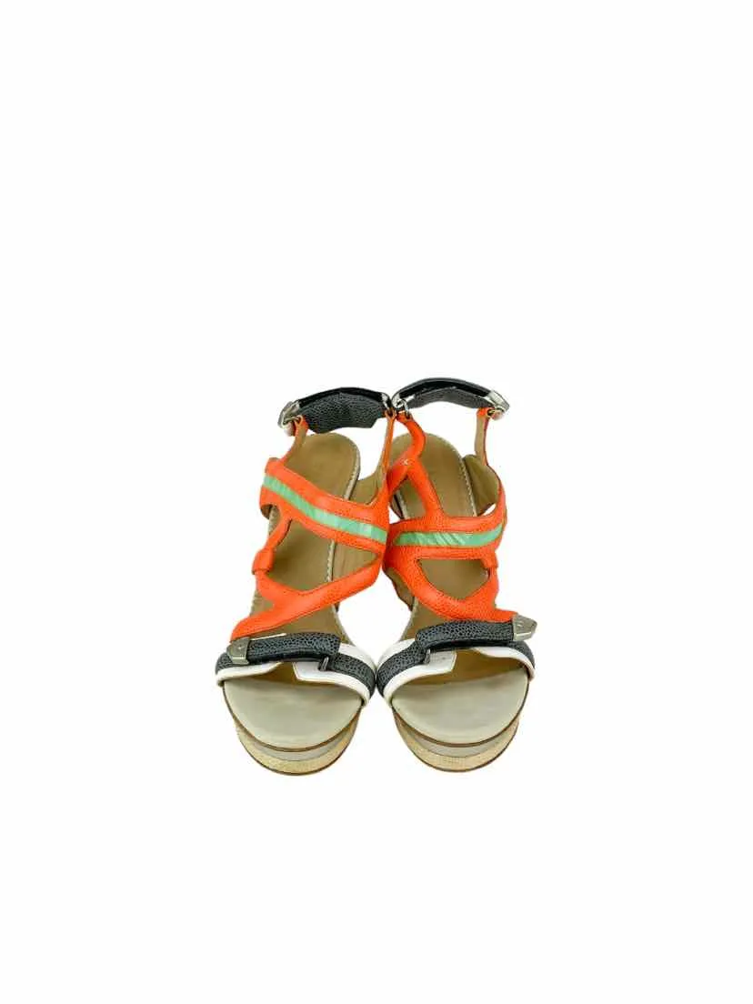 Rag & Bone, Women's Colorblock Stappy Sandal, Orange/Multi, Size 37 (US 6.5)