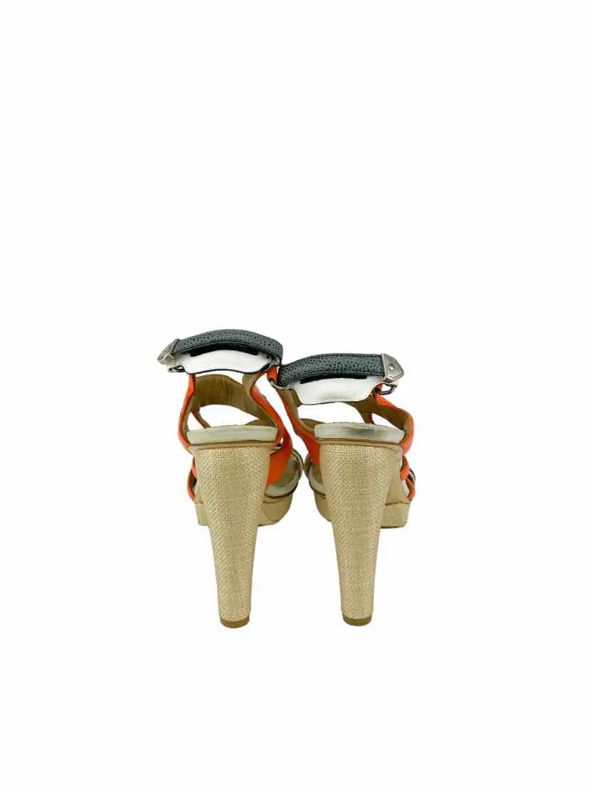 Rag & Bone, Women's Colorblock Stappy Sandal, Orange/Multi, Size 37 (US 6.5)
