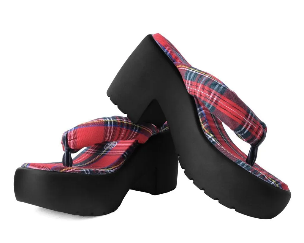 Red Tartan Strappy Bubble Heel
