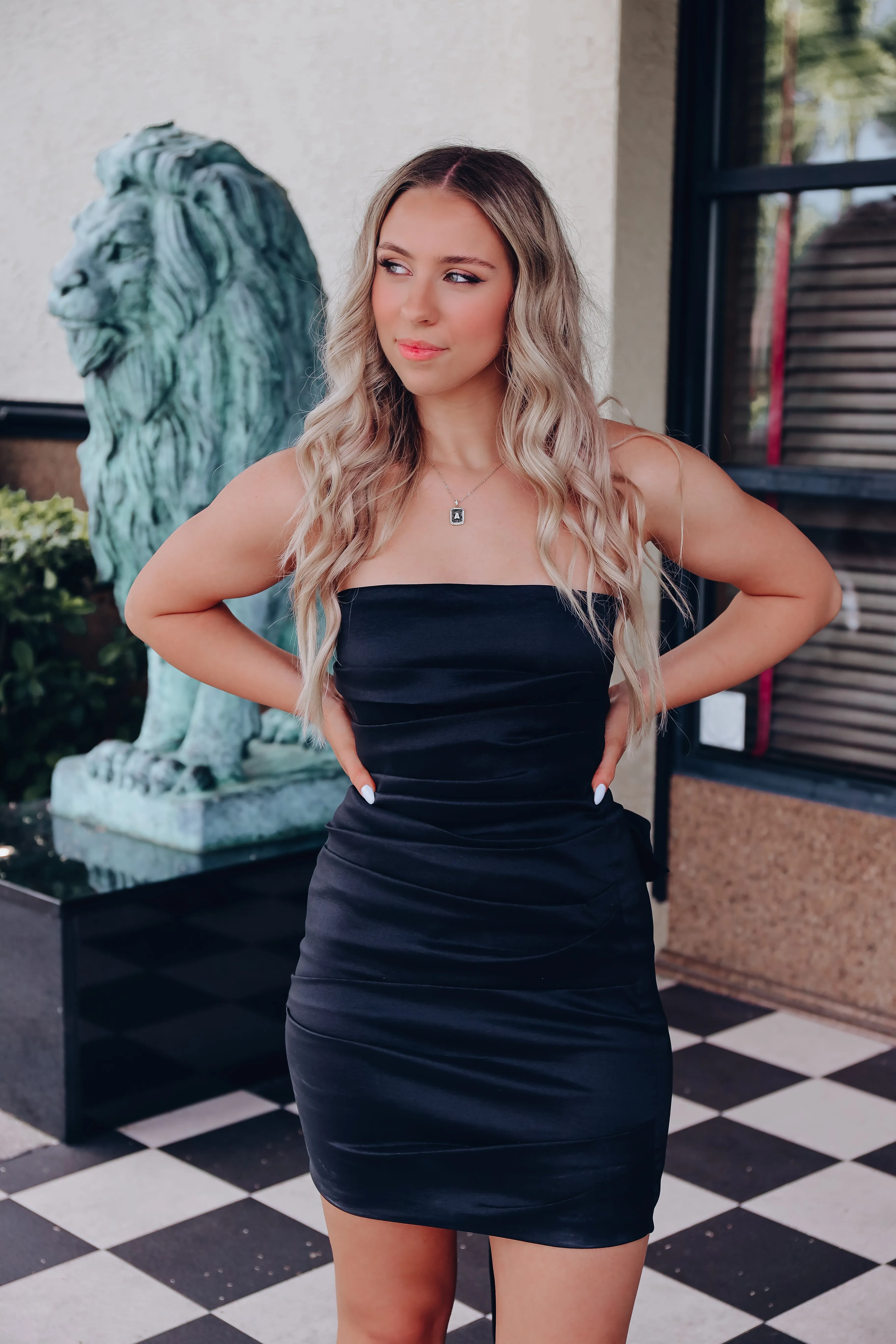 Sadie Bow-Back Mini Dress - Black
