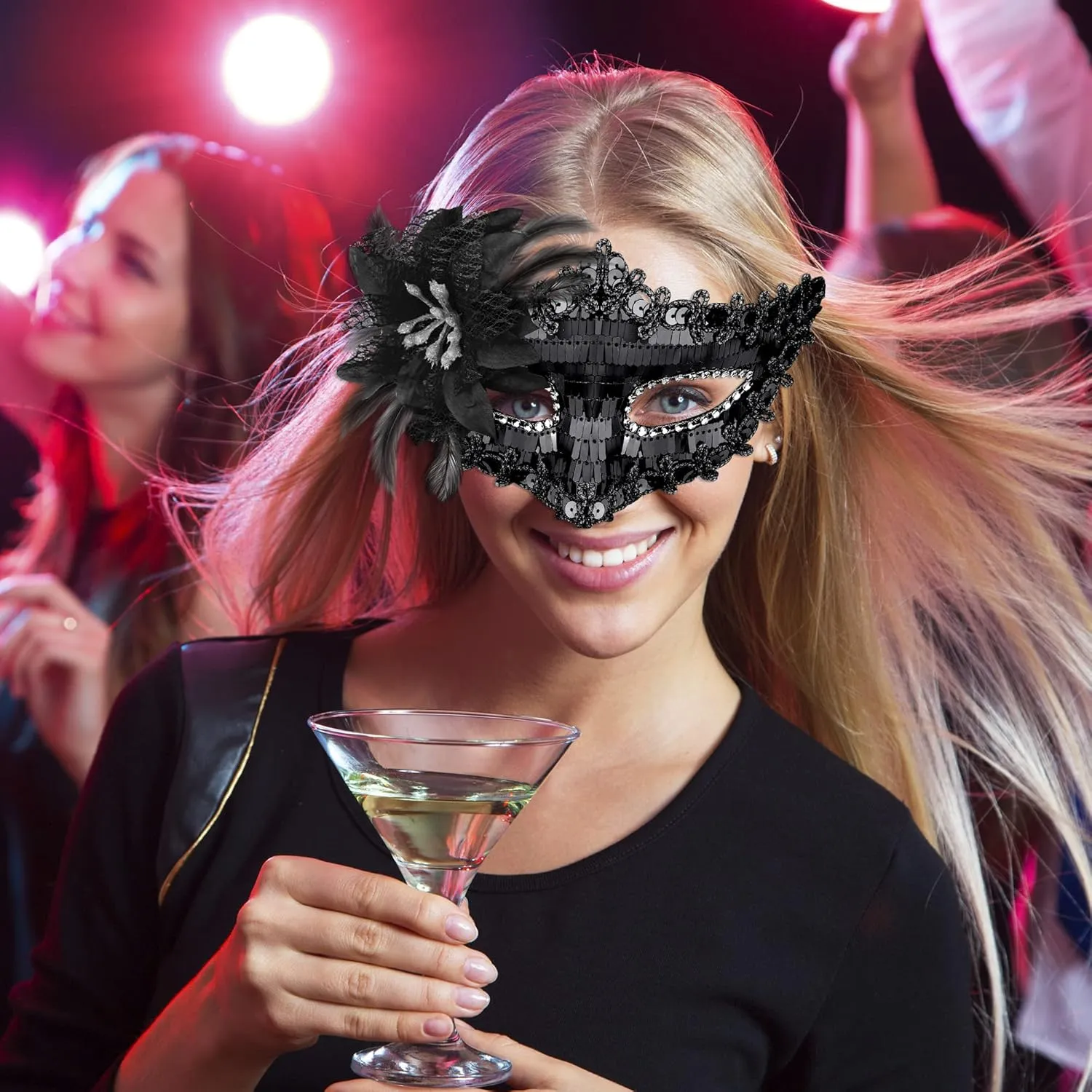 SIQUK Couple Masquerade Masks Set Venetian Party Mask Costume Mask