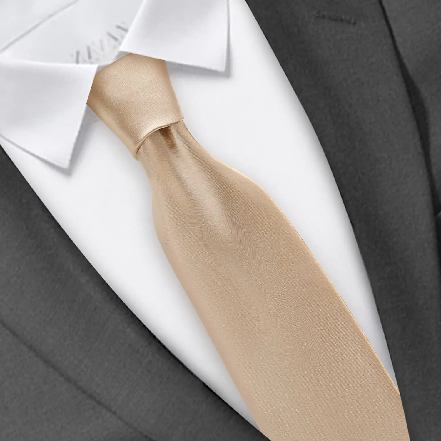 Solid Satin Tie Pure Color Necktie Mens Ties   Gift Box