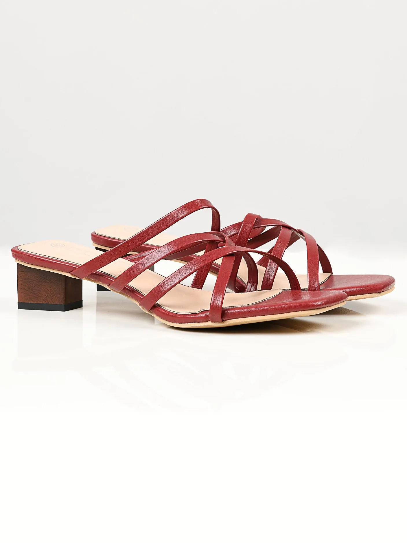 Strap Heels - Maroon