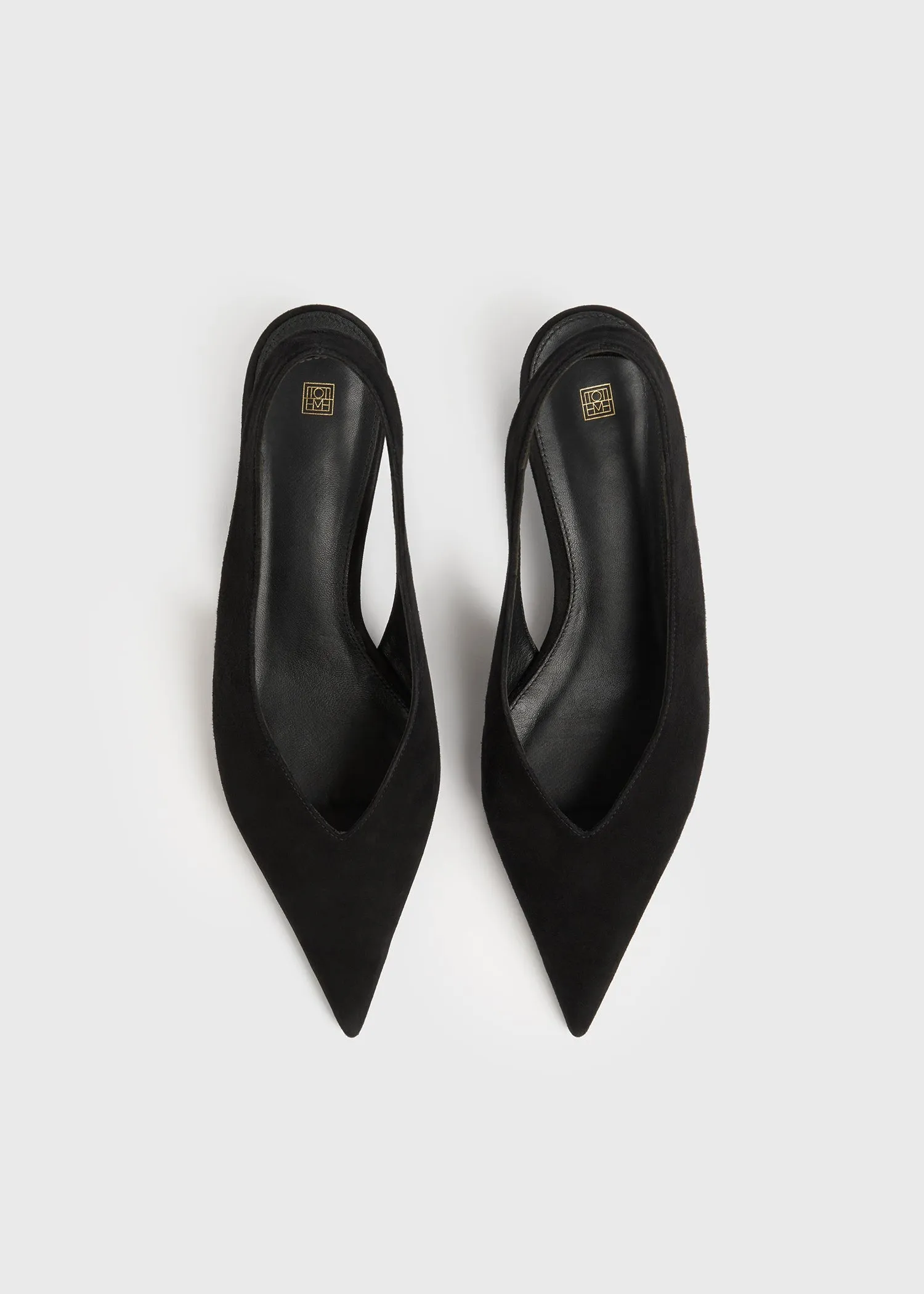 Wedge-heel suede slingbacks black