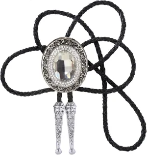 Western Bolo Tie Cowboy Bolo Ties Rhinestone Necklace Bola Tie for Men Women